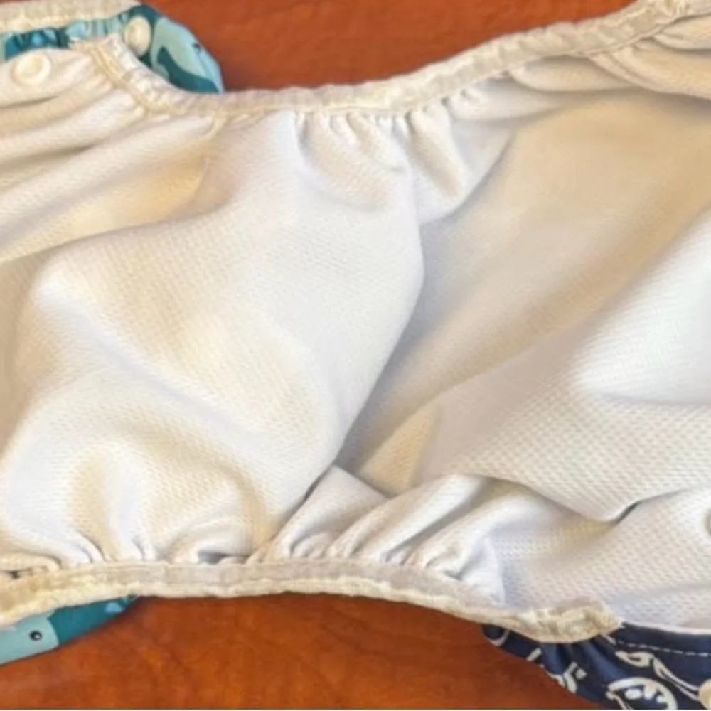Ocean Print Kids Diaper Covers - Teal and Navy